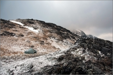 Cold camping at 3000 feet on Ben Starav